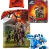 Jurassic World Dekbedovertrek Dino-1persoons-140x200-dinosaurus Dekbed, Incl. Pluche Dino Ankylosaurus-blauw