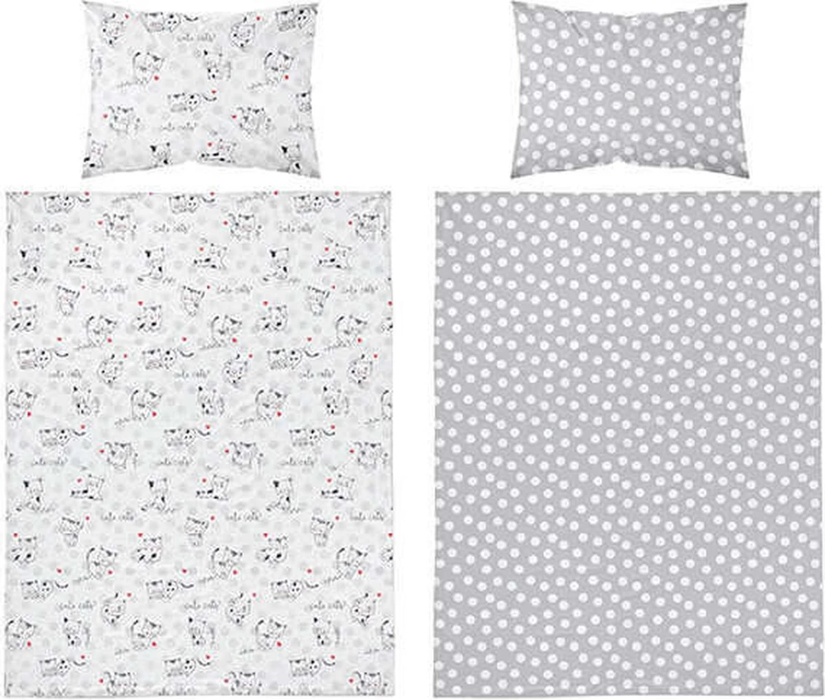 Ledikant - Dekbedovertrek - Poesjes - Katoen - 100x135 Cm 3 Ledikant - Dekbedovertrek - Poesjes - Katoen - 100x135 Cm - Afbeelding 3