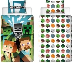 Minecraft Dekbedovertrek Earth - 140x200 - 100% Katoen - Multicolor - Dekbedovertrek Kinderen