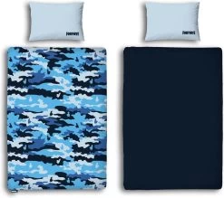 Fortnite Dekbedovertrek Camlam - 140x200 - 100% Katoen - Blauw - Dekbedovertrek Kinderen