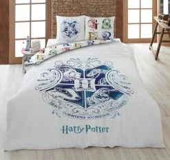 Harry Potter Warner Bros Dekbedovertrek Hogwarts - 240 X 220 Cm - Katoen - Wit -Beddengoed winkel 1200x1134