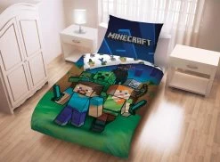 Minecraft Dekbedovertrek Monster Hunter - Eenpersoons - 140 X 200 Cm - Katoen -Beddengoed winkel 1200x885 1