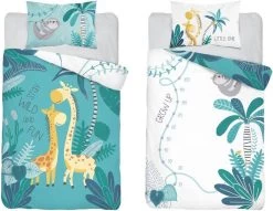 Mayamoo - Dekbedovertrek - Stay Wild And Fun - Blauw - 100x135 + 40x60 Cm