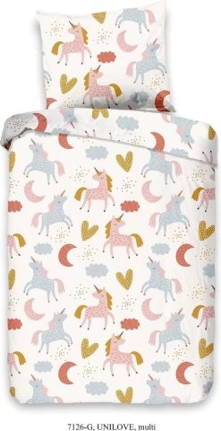 Good Morning Unilove Mini - Dekbedovertrek - Junior - 120x150 Cm - Multi Kleur -Beddengoed winkel 617x1200