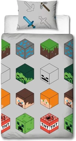 Minecraft Dekbedovertrek -Beddengoed winkel 649x1200