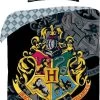 Harry Potter Dekbedovertrek- Katoen- 1persoons- 140x200- Dekbed Hogwarts Logo -Zwart