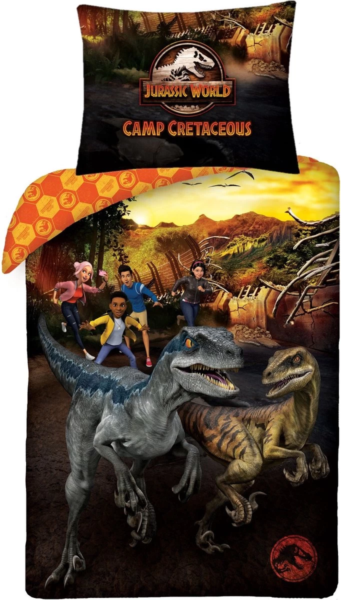 Jurassic World Dekbedovertrek Velociraptor - Eenpersoons - 140 X 200 Cm - Katoen 1 Jurassic World Dekbedovertrek Velociraptor - Eenpersoons - 140 X 200 Cm - Katoen