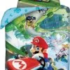 Super Mario Dekbedovertrek Mariokart - Eenpersoons - 140 X 200 Cm - Katoen