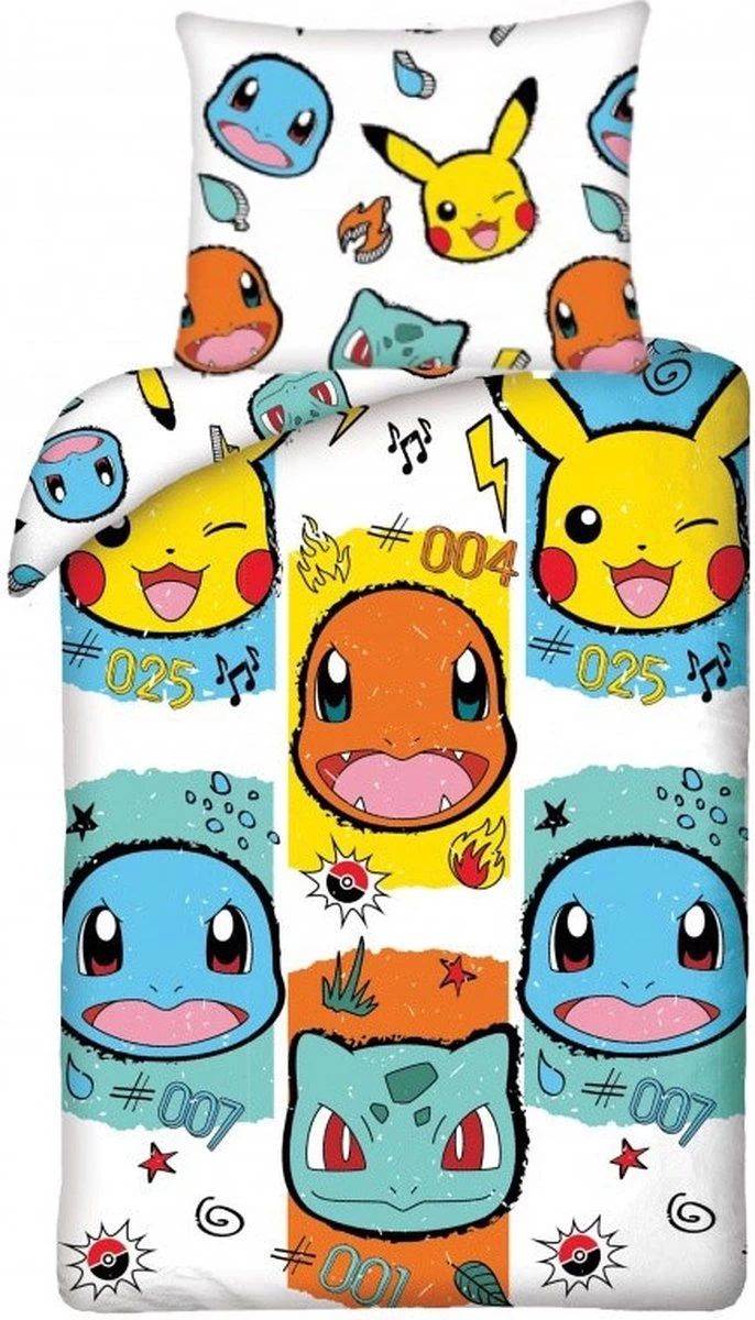 Pokémon Dekbedovertrek Starters - Eenpersoons - 140 X 200 Cm - Katoen 3 Pokémon Dekbedovertrek Starters - Eenpersoons - 140 X 200 Cm - Katoen - Afbeelding 3