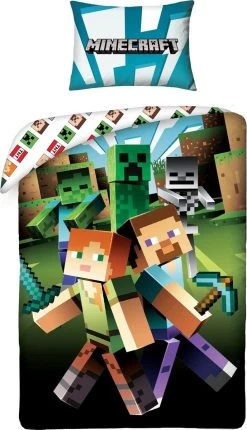 Minecraft Dekbedovertrek Monster Spawn - Eenpersoons - 140 X 200 Cm - Katoen -Beddengoed winkel 689x1200 4