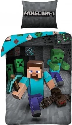 Minecraft Dekbedovertrek Mining - Eenpersoons - 140 X 200 Cm - Katoen -Beddengoed winkel 690x1200 1