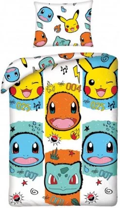 Pokémon Dekbedovertrek Starters - Eenpersoons - 140 X 200 Cm - Katoen