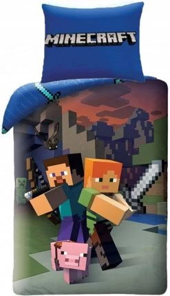 Merkloos Minecraft Dekbedovertrek Good Guys - Eenpersoons - 140x200 Cm - Multi -Beddengoed winkel 692x1200 1