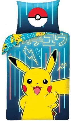 Pokémon Pikachu Dekbedovertrek - Eenpersoons - 140 X 200 Cm - Multi -Beddengoed winkel 703x1200