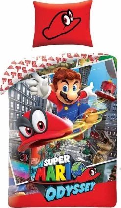 Merkloos Super Mario Odyssey Dekbedovertrek - 140x200 - Katoen