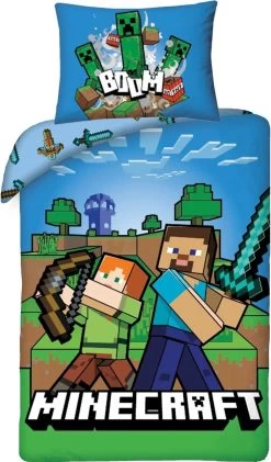 Minecraft Dekbedovertrek Boom - Eenpersoons - 140 X 200 Cm - Katoen