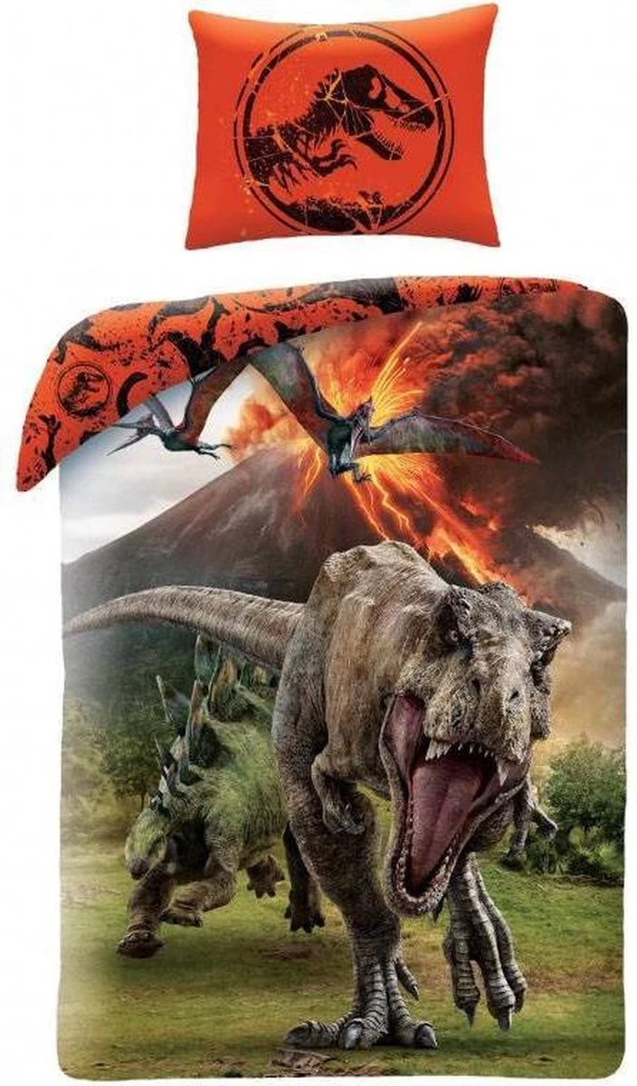 Mepal Jurassic World T-Rex Volcano Dinosaurus Dekbedovertrek - Eenpersoons - 140x200 Cm - Multi 1 Mepal Jurassic World T-Rex Volcano Dinosaurus Dekbedovertrek - Eenpersoons - 140x200 Cm - Multi