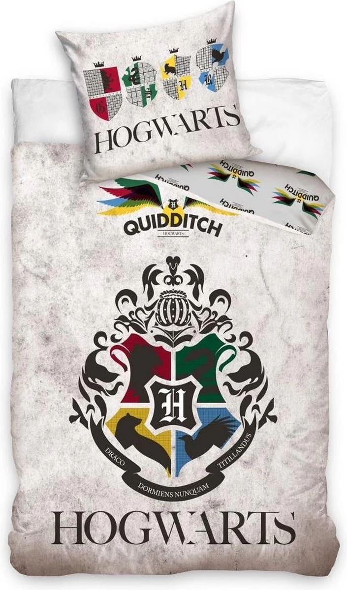 Harry Potter Dekbedovertrek Quidditch Classic - Eenpersoons - 140 X 200 Cm - Katoen 1 Harry Potter Dekbedovertrek Quidditch Classic - Eenpersoons - 140 X 200 Cm - Katoen