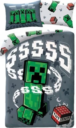 Minecraft Dekbedovertrek TNT - Eenpersoons - 140 X 200 Cm - Katoen