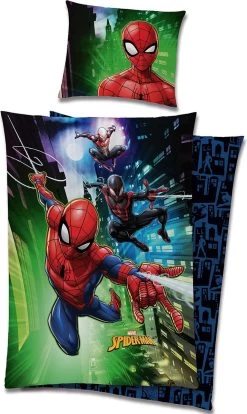 Spider-Man SpiderMan Dekbedovertrek Jump - Eenpersoons - 140 X 200 Cm + 65 X 65 Cm - Katoen