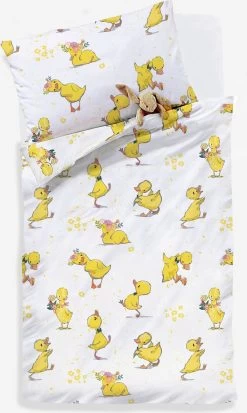 Decoware® Ledikant Dekbedovertrek Eendjes - Katoen Renforce - 100x135 Cm - 40x60 Cm -Beddengoed winkel 717x1200