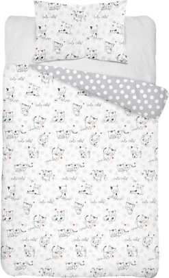 Ledikant - Dekbedovertrek - Poesjes - Katoen - 100x135 Cm