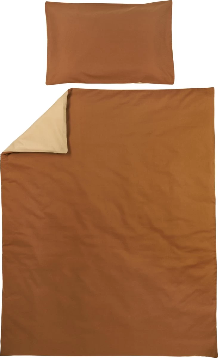 Meyco Uni Dekbedovertrek Ledikant - Camel/Warm Sand - 100x135cm 1 Meyco Uni Dekbedovertrek Ledikant - Camel/Warm Sand - 100x135cm