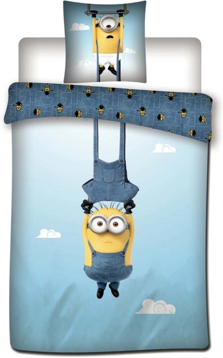 Carbotex Dekbedovertrek Minions Junior 140 X 200 Cm Katoen Blauw 2 Carbotex Dekbedovertrek Minions Junior 140 X 200 Cm Katoen Blauw - Afbeelding 2