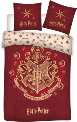 Harry Potter - Dekbedovertrek - Eenpersoons - 140 X 200 Cm - Rood