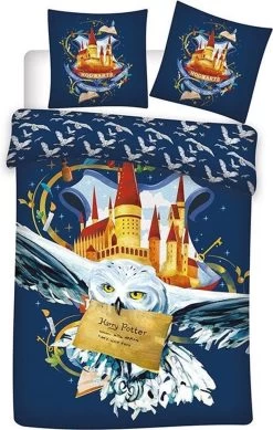 Harry Potter Hedwig Dekbedovertrek - Eenpersoons - 140 X 200 Cm - Polyester