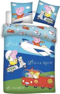 Peppa Pig Dekbedovertrek 100 X 135 Cm 40 X 60 Cm 100% Katoen