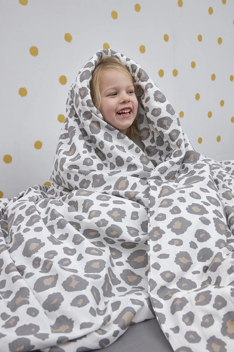 Meyco Panter Dekbedovertrek Ledikant - Neutral - 100x135cm 2 Meyco Panter Dekbedovertrek Ledikant - Neutral - 100x135cm - Afbeelding 2