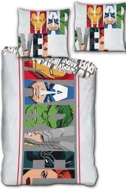 Marvel Dekbedovertrek Avengers 140 X 200 Cm Microfiber Wit