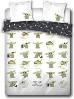 Star Wars Dekbedovertrek Yoda - Lits Jumeaux - 240 X 220 Cm - Wit