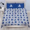 2-persoons Jongens Dekbedovertrek (dekbed Hoes) Grijs (lichtgrijs) / Blauw Met Officieel Playstation Logo (spelcomputer / Computerspel / Gamer) En Controller Knoppen Tweepersoons 200 X 200 Cm (cadeau Idee Voor Kinderen)