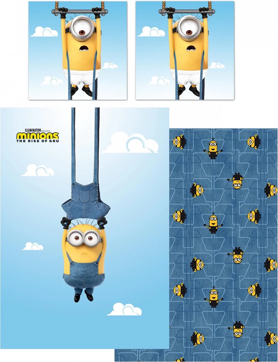 Carbotex Dekbedovertrek Minions Junior 140 X 200 Cm Katoen Blauw 3 Carbotex Dekbedovertrek Minions Junior 140 X 200 Cm Katoen Blauw - Afbeelding 3