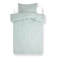 Dekbedovertrek Yumeko Buttons Pale Green Flanel 200 X / 220 Cm 2 Persoons