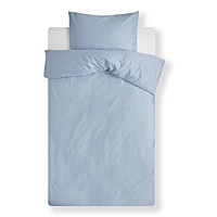 Dekbedovertrek Yumeko Light Blue Satijn 140 X 200 / 220 Cm 1 Persoons