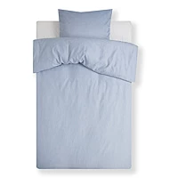 Dekbedovertrek Yumeko Blue Chambray Tencel 240 X 200 / 220 Cm Lits Jumeaux