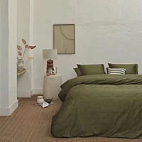 VTwonen Dekbedovertrek VT Wonen Blurred Lines Groen Satijn 200 X / 220 Cm 2 Persoons