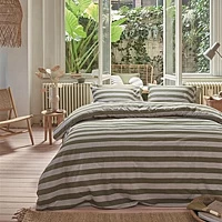VTwonen Dekbedovertrek VT Wonen Bold Stripe Groen Katoen 200 X / 220 Cm 2 Persoons