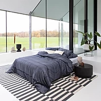 Dekbedovertrek Damai Ocean Indigo Satijn 240 X 200 / 220 Cm Lits Jumeaux