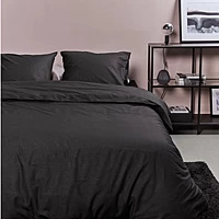 Ambiante Cotton Uni Dekbedovertrek 240 X 220 Cm Antraciet