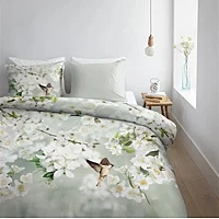 Dekbedovertrek Ambiante Jasmin Scent Grey Green Satijn 140 X 200 / 220 Cm 1 Persoons