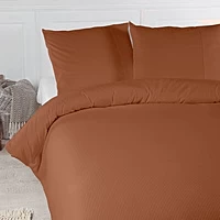 Dekbedovertrek Papillon Mendoza Waffle Bruin Roest Percal 140 X 200 / 220 Cm 1 Persoons