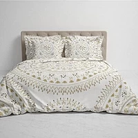 Heckett Lane Dekbedovertrek Katoen Satijn Barbola Bone Brown Bruin REFS639-46-DBO 240