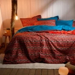 Dekbedovertrek De Witte Lietaer Melchior Brandy Brown Flanel 140 X 200 / 220 Cm 1 Persoons