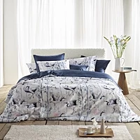 Dekbedovertrek De Witte Lietaer Mont Blanc Majolica Blue Satijn 140 X 200 / 220 Cm 1 Persoons