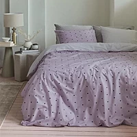 VTwonen Dekbedovertrek VT Wonen Striped Hearts Lila Katoen 200 X / 220 Cm 2 Persoons