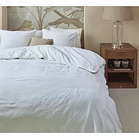 Dekbedovertrek Riviera Maison Wishes Wit Linnen Blend 240 X 200 / 220 Cm Lits Jumeaux